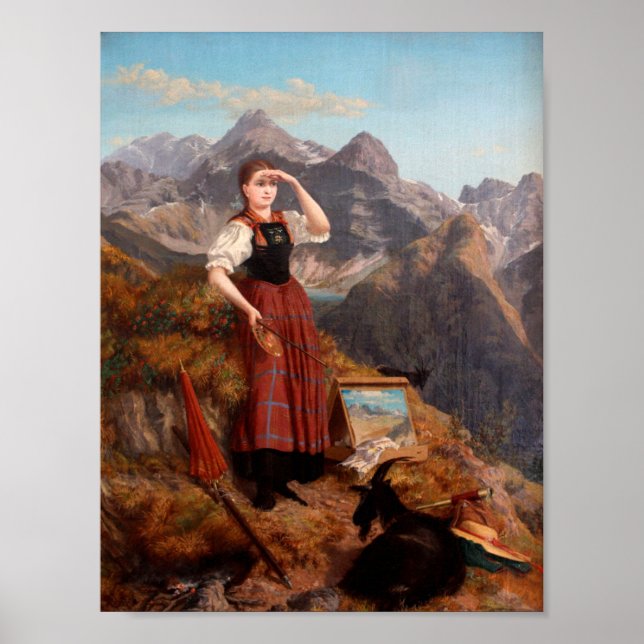 Anna Stainer Self-portrait in Lechtaler Costume Poster (Front)