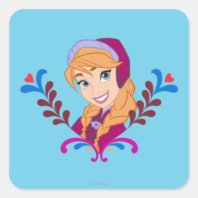 Anna | Strong Heart Square Sticker (Front)