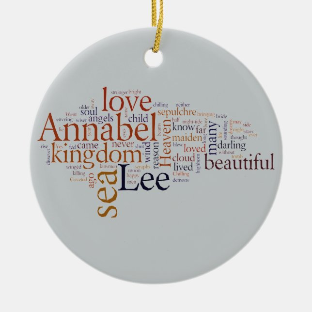 Annabel Lee Ceramic Ornament (Front)