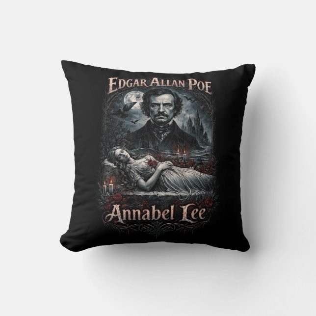 Annabel Lee Throw Pillow (Front)