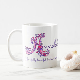 Annabel name meaning decorative A monogram mug