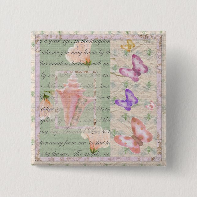 Annabell Lee, digital collage Button (Front)