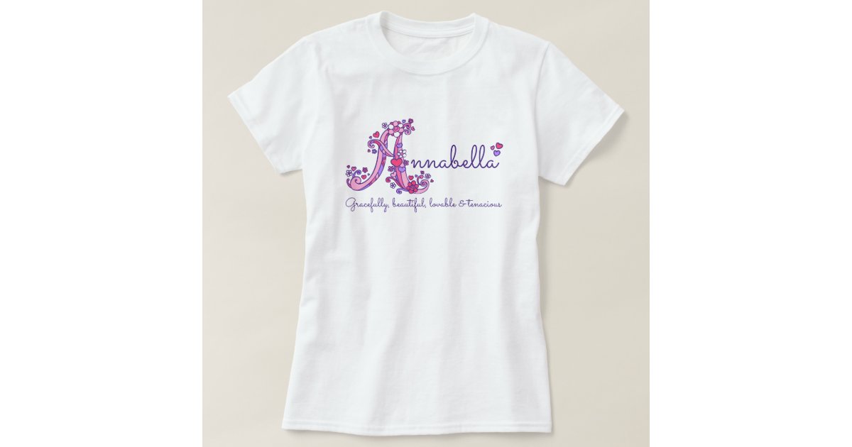 Initial Letter A T-Shirt Flowers Unicorn Watercolor Monogram