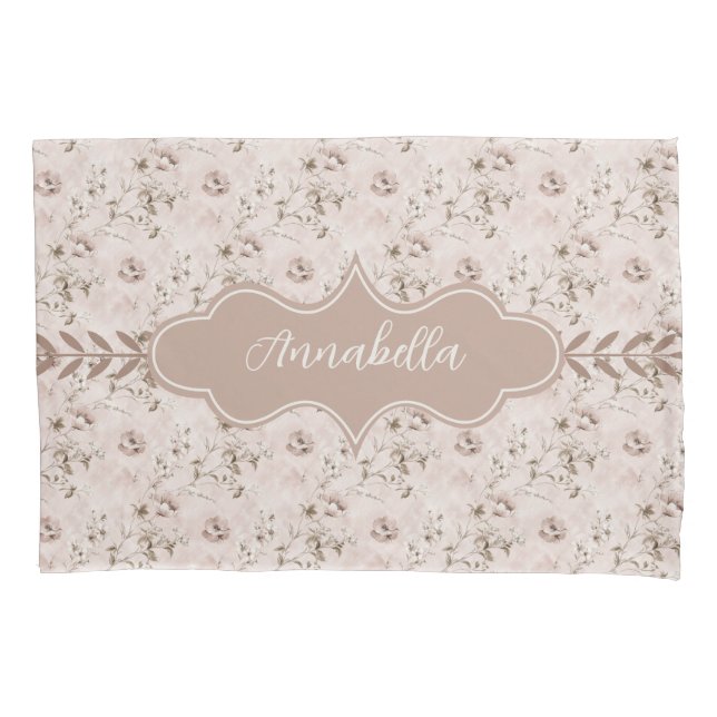 Annabella Vintage Dusty Rose Pink Pillow Case (Front)