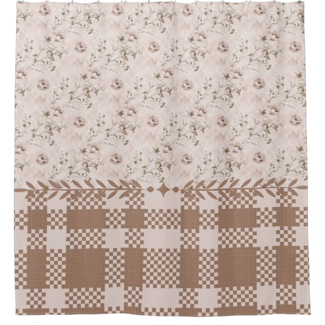 Annabella Vintage Dusty Rose Pink Shower Curtain (Front)