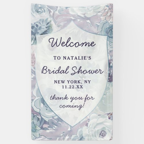 Annabelle Floral Crest Bridal Shower Welcome Banner