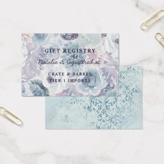 Annabelle Floral Shower Gift Registry Insert Card
