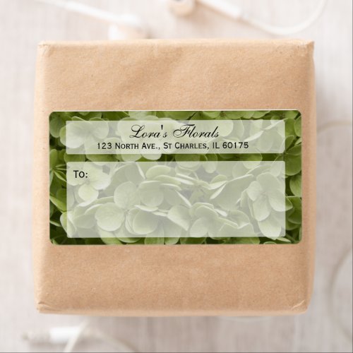 Annabelle Hydrangea Floral Shipping Label