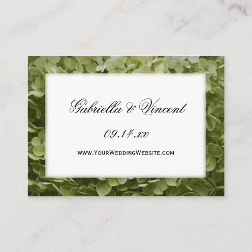 Customizable Annabelle Hydrangea Wedding Website Card Business Cards