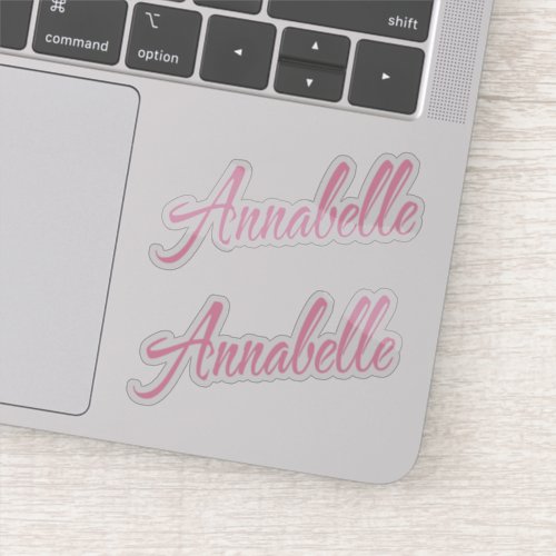 Annabelle name pink cursive x2 sticker