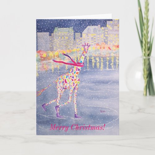 Annabelle on Ice Blank Merry Christmas Card