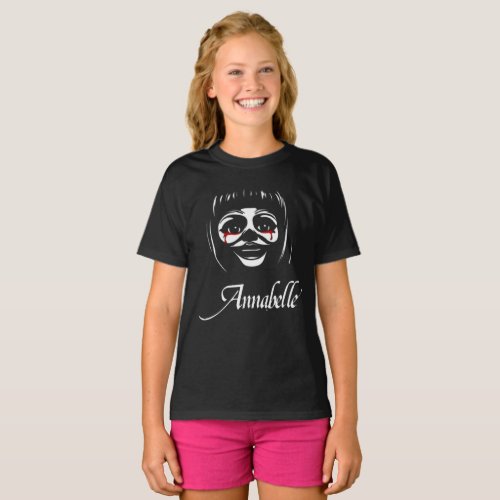 Annabelle Spooky Doll Face  T_Shirt