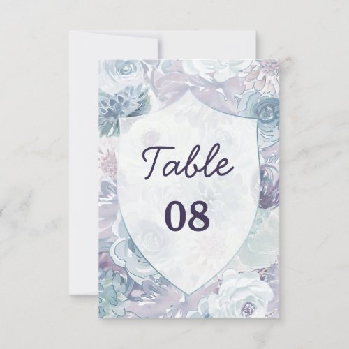 Annabelle Vintage Blue Crest Wedding Table Numbers
