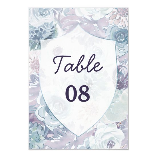 Annabelle Vintage Blue Crest Wedding Table Numbers