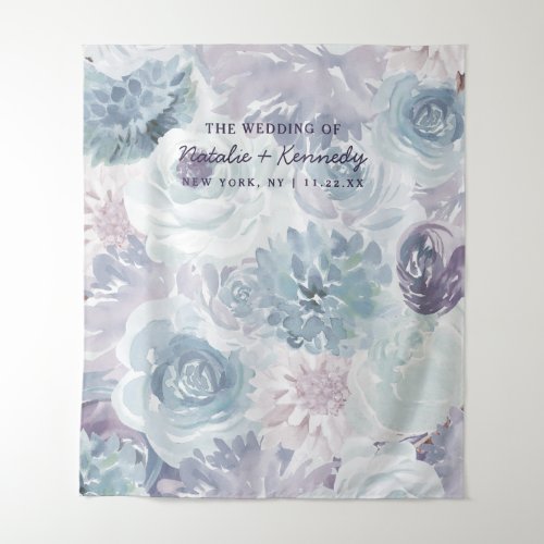 Annabelle Vintage Blue Floral Photo Booth Backdrop