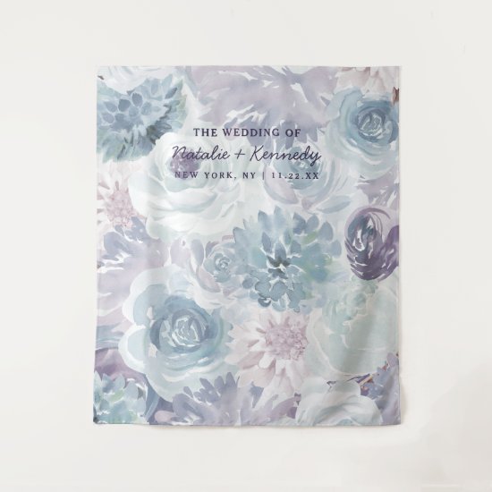 Annabelle Vintage Blue Floral Photo Booth Backdrop
