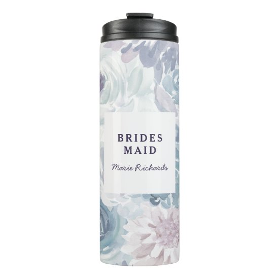 Annabelle Vintage Blue Floral Watercolor Wedding Thermal Tumbler