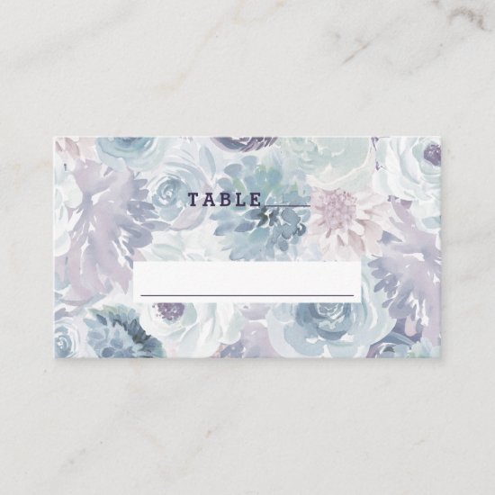 Annabelle Vintage Blue Floral Wedding Table Number Place Card