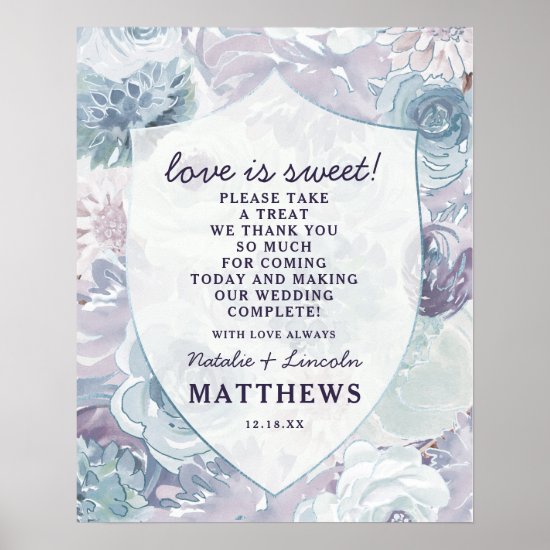 Annabelle Vintage Crest Love is Sweet Wedding Sign