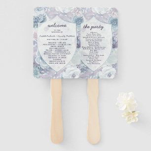 Annabelle Vintage Crest Wedding Ceremony Program Hand Fan