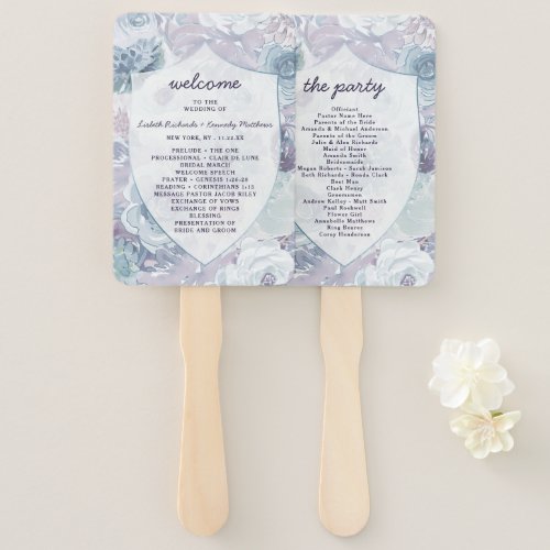 Annabelle Vintage Crest Wedding Ceremony Program Hand Fan