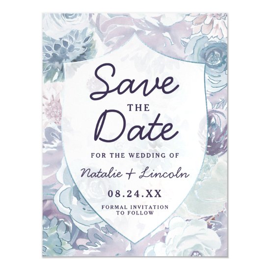 Annabelle Vintage Crest Wedding Save the Date Magnetic Invitation