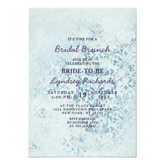 Annabelle Vintage Damask Bridal Brunch Shower Invitation