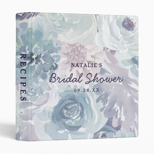 Annabelle Vintage Floral Bridal Shower Recipe Card 3 Ring Binder