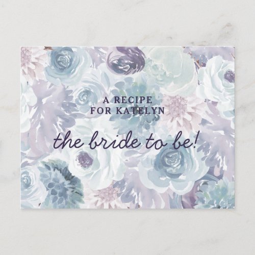 Annabelle Vintage Floral Bride to Be Recipe Card