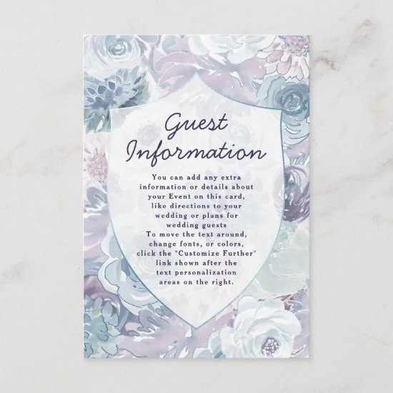 Annabelle Vintage Floral Crest Wedding Information Enclosure Card