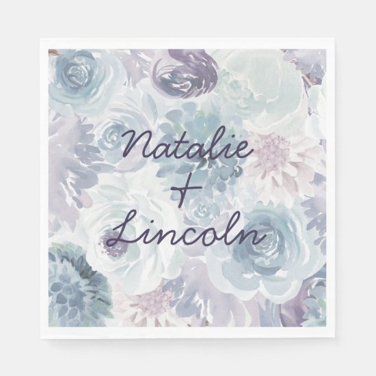 Annabelle Vintage Floral Wedding Monogram Dinner Napkin