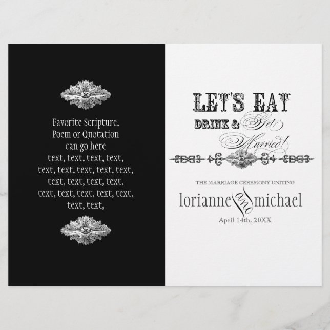 AnnaLiese Damask - Formal Wedding Program (Front)