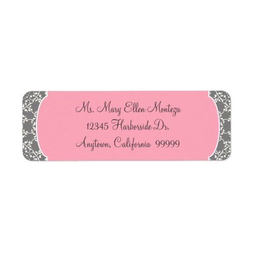 AnnaLiese Damask _ Pink and Grey Matching  Labels