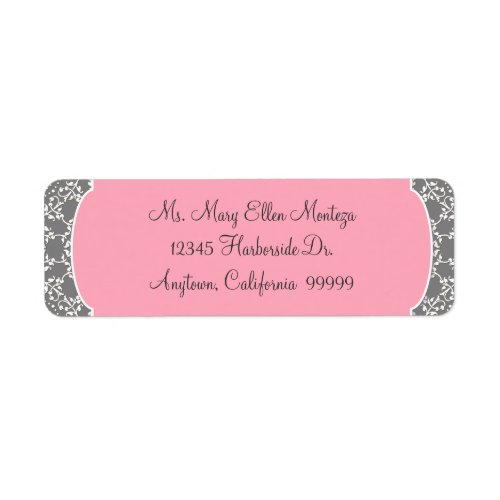 AnnaLiese Damask - Pink and Grey Matching  Labels