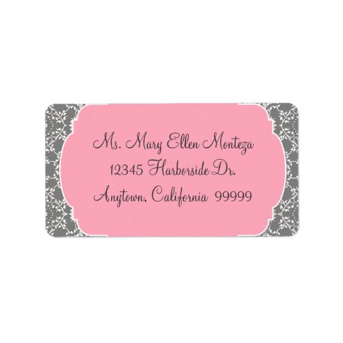 AnnaLiese Damask _ Pink and Grey Matching  Labels