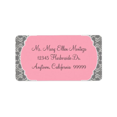 AnnaLiese Damask - Pink and Grey Matching  Labels