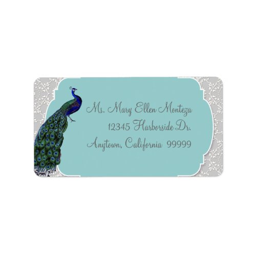 AnnaLiese Peacock Damask _ Blue Matching  Labels