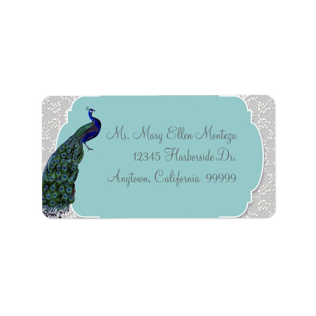 AnnaLiese Peacock Damask - Blue Matching  Labels (Front)