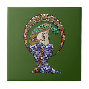 Annalise Art Nouveau Ceramic Tile