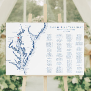 Annapolis Alphabetized Wedding Seating 200 guest Foam Board