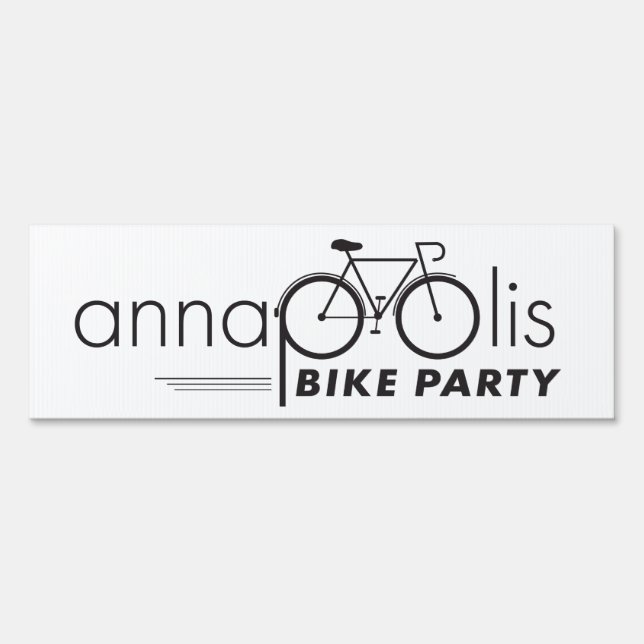 Annapolis Bike Party Yard Sign 6" x 18" (Front)