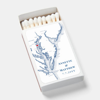 Annapolis Chesapeake Bay Map Elegant Navy Wedding Matchboxes