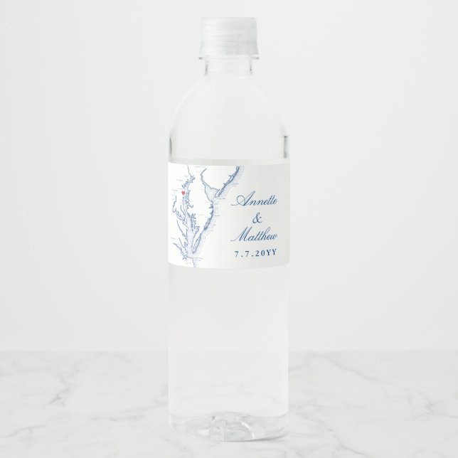 Annapolis Chesapeake Bay Wedding  Water Bottle Label (Front)