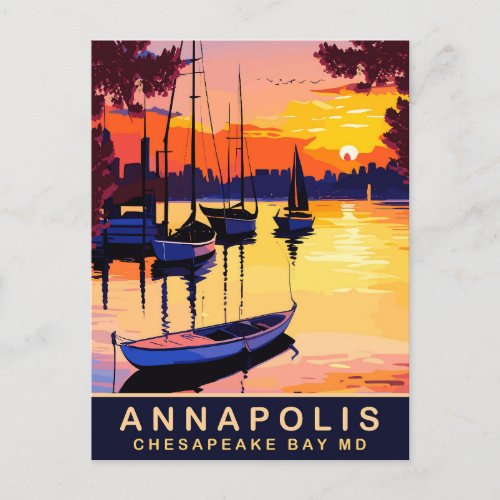 Annapolis Chesepeake Bay Maryland Travel Postcard