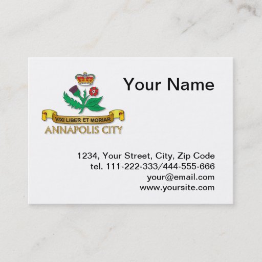 Customizable Annapolis city flag business cards