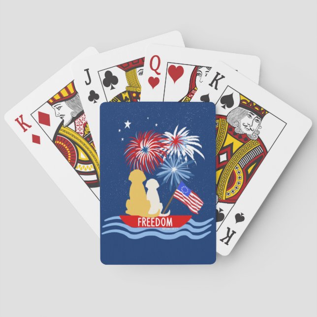 Annapolis Dogs 4th of July Night Playing Cards (Back)
