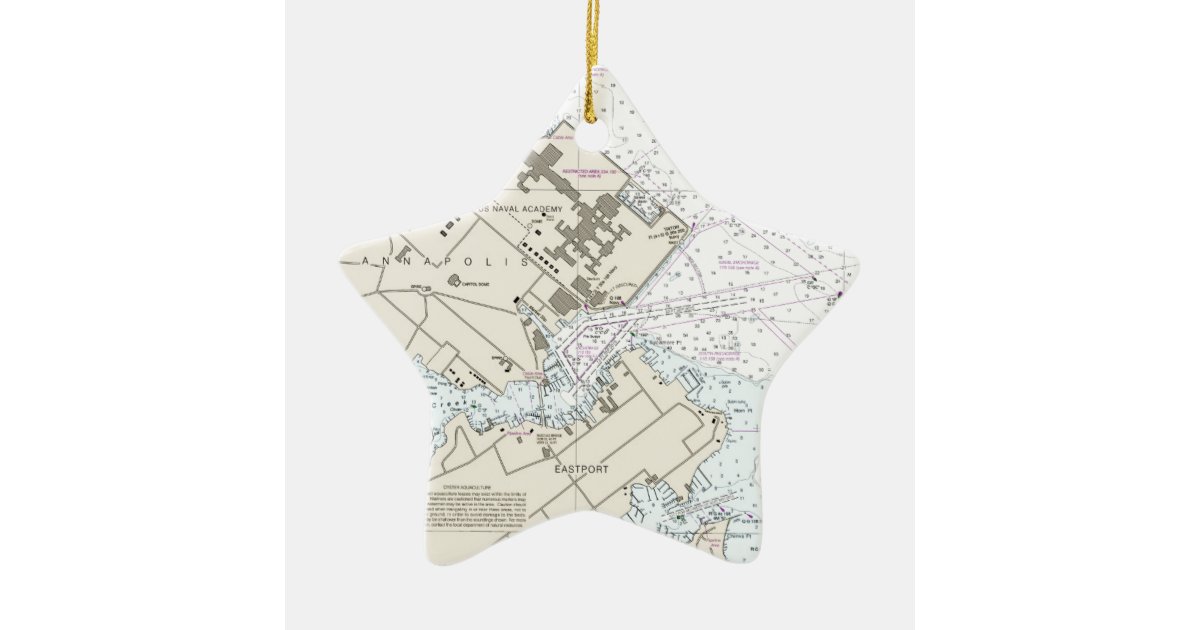Annapolis Harbor Chart Ceramic Ornament Zazzle