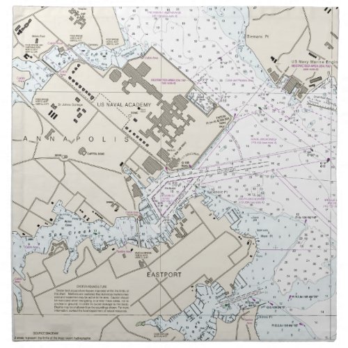 Annapolis Harbor Chart Cloth Napkin