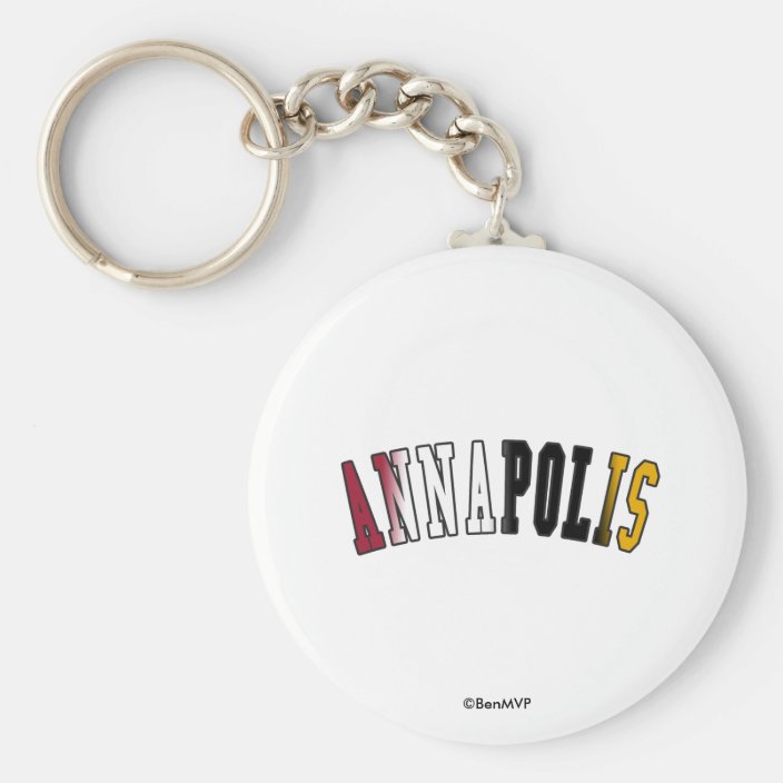 Annapolis in Maryland State Flag Colors Key Chain