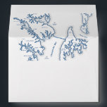 Annapolis Kent Island Wedding Map White Envelope<br><div class="desc">Quick and Easy ordering! Elegant white Annapolis and Kent Island wedding envelopes with a navy blue map of the Chesapeake Bay on the inside of the envelopes. Address them with a navy blue, silver, or gold gel pen or order matching wedding address labels from my shop. - This elegant Annapolis...</div>